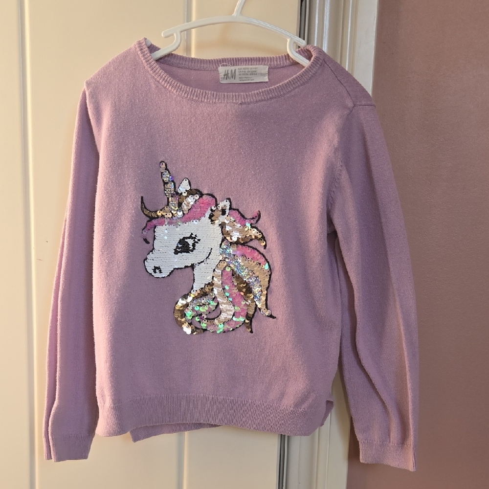 H&M Unicorn Sequince Shirt